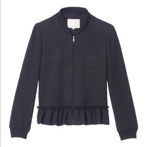 Rebecca Taylor Tweed Ruffle Peplum Jacket 0 XS